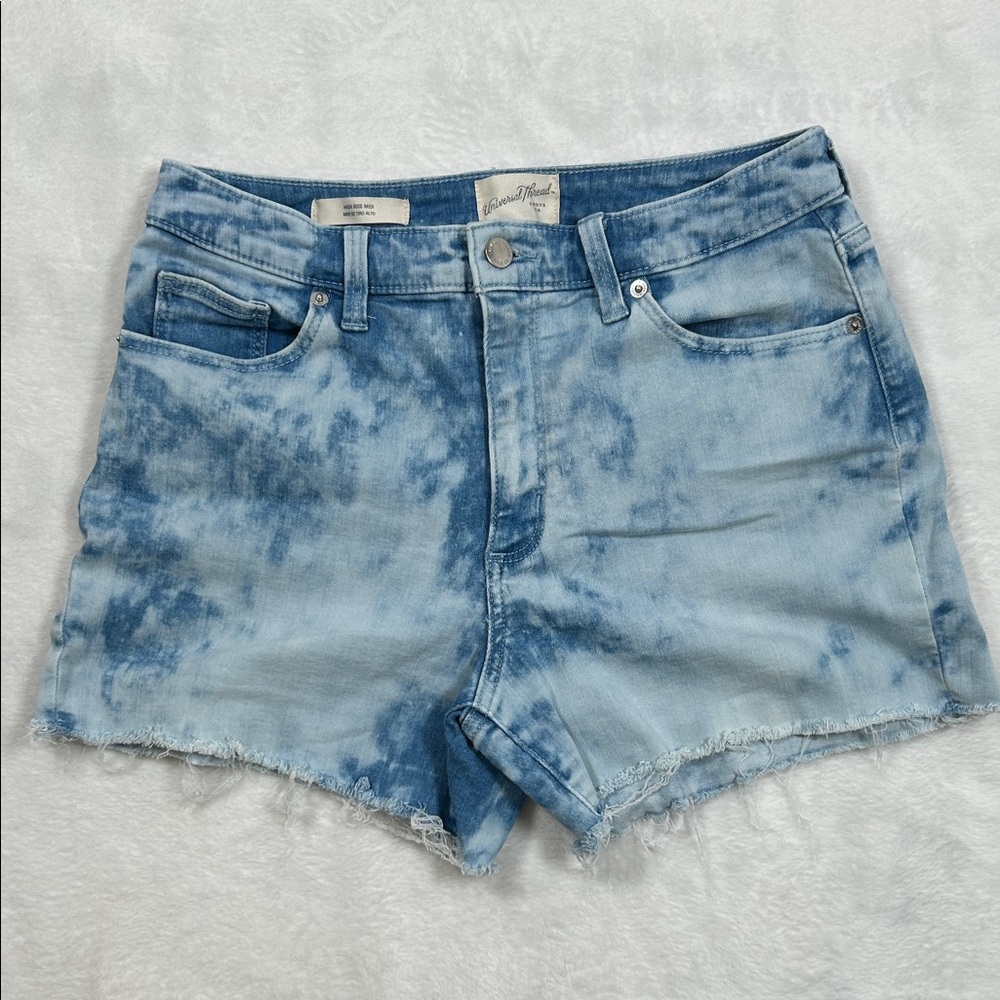 Universal Thread Tie Dye Jean Shorts Women’s Size 8 29R High Rise Acid Wash